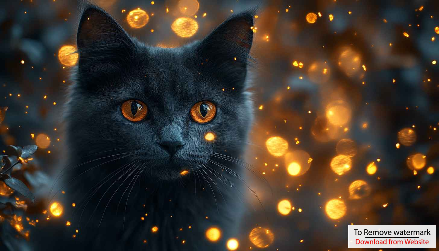 Black Cat Wallpaper with Orange Eyes, Festive Background, Mobile Wallpaper Black Cat Wallpaper with Orange Eyes, Festive Background, Mobile Wallpaper
