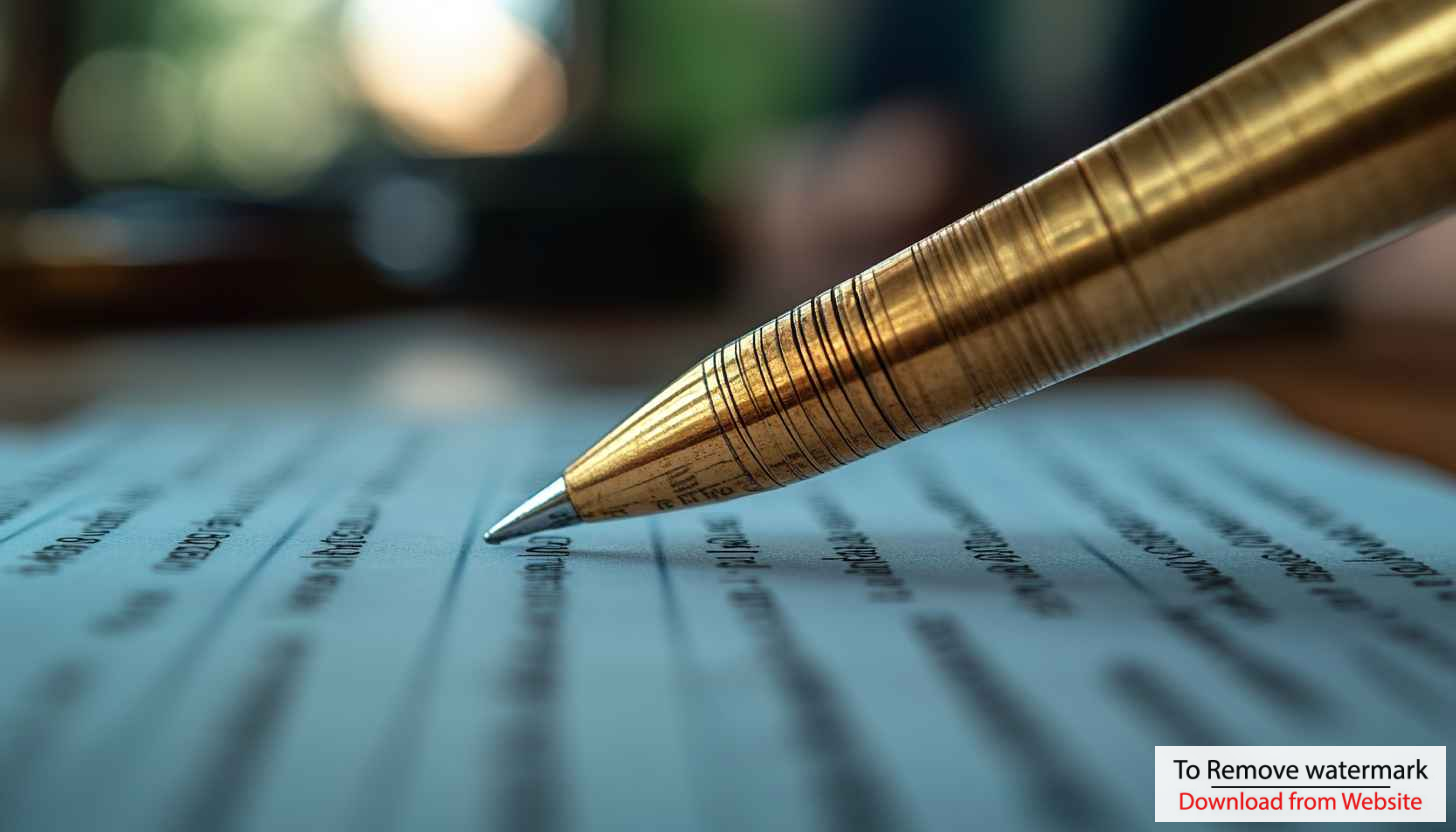 Golden Pen Writing Document Desktop Background, Business Concept Wallpaper Golden Pen Writing Document Desktop Background, Business Concept Wallpaper