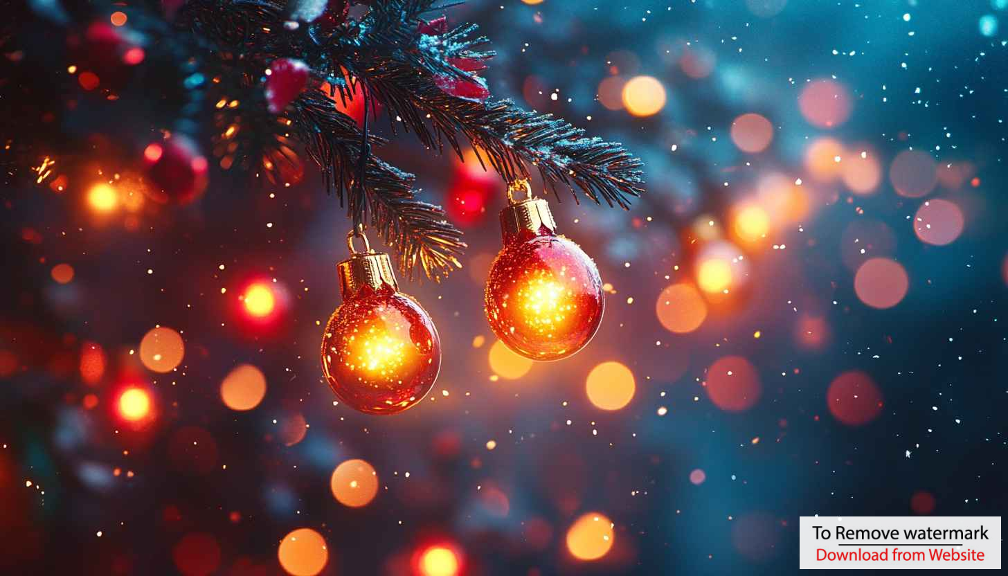 Festive Christmas Ornament Bokeh Lights Wallpaper Holiday Season Background Festive Christmas Ornament Bokeh Lights Wallpaper Holiday Season Background