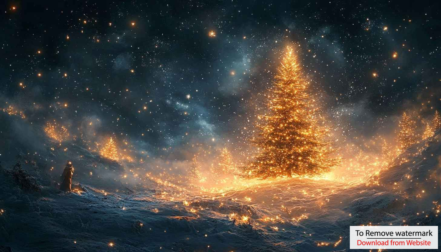 Christmas Tree Sparkle Night Wallpaper | Holiday Season Desktop Background Christmas Tree Sparkle Night Wallpaper | Holiday Season Desktop Background