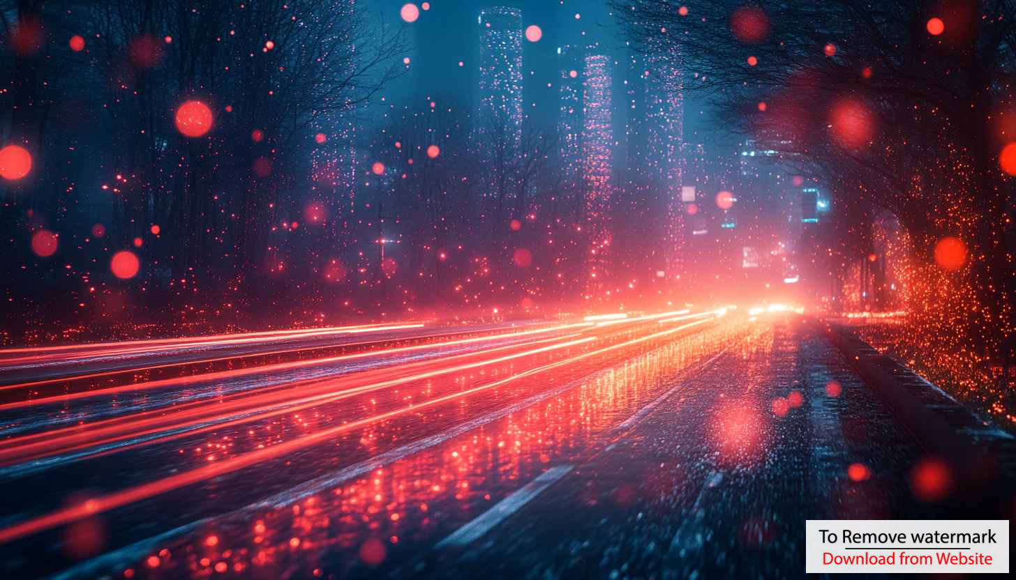 Neon Cityscape Mobile Wallpaper, Futuristic Red Glow, High Speed Road Neon Cityscape Mobile Wallpaper, Futuristic Red Glow, High Speed Road