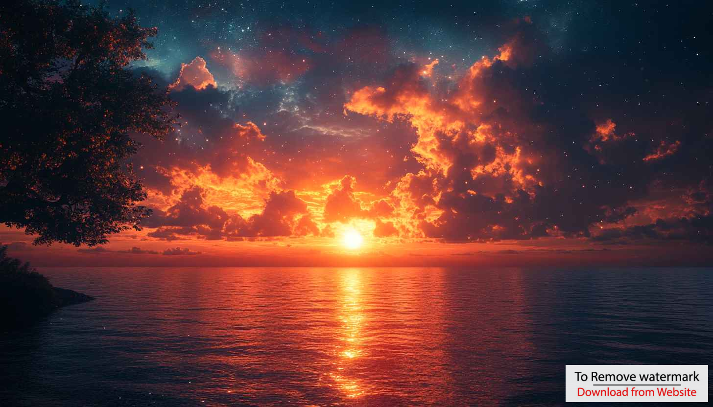 Ocean Sunset Starry Sky 4K Desktop Background Mobile Wallpaper Ocean Sunset Starry Sky 4K Desktop Background Mobile Wallpaper