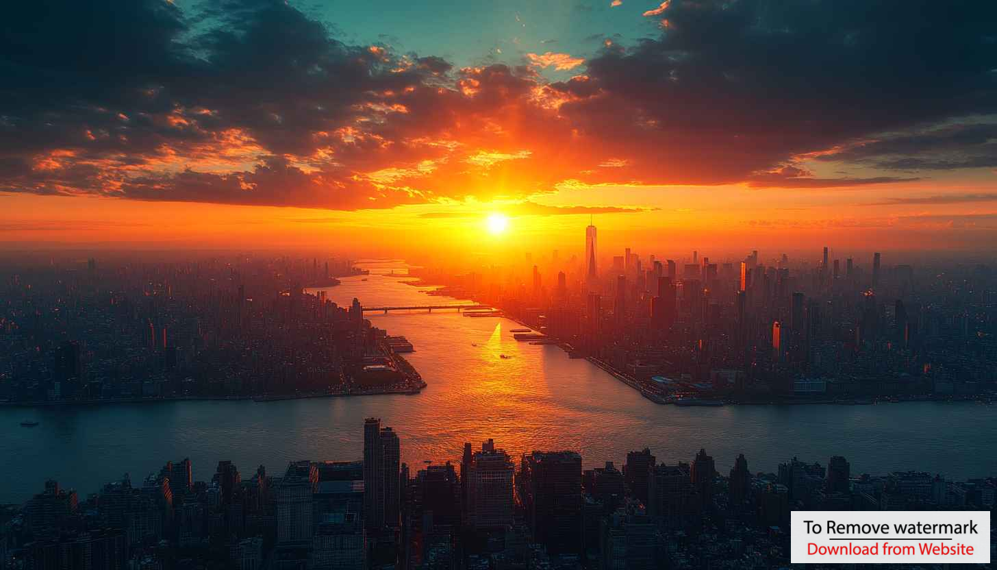 New York City Sunset 4K Desktop Wallpaper Mobile Background New York City Sunset 4K Desktop Wallpaper Mobile Background