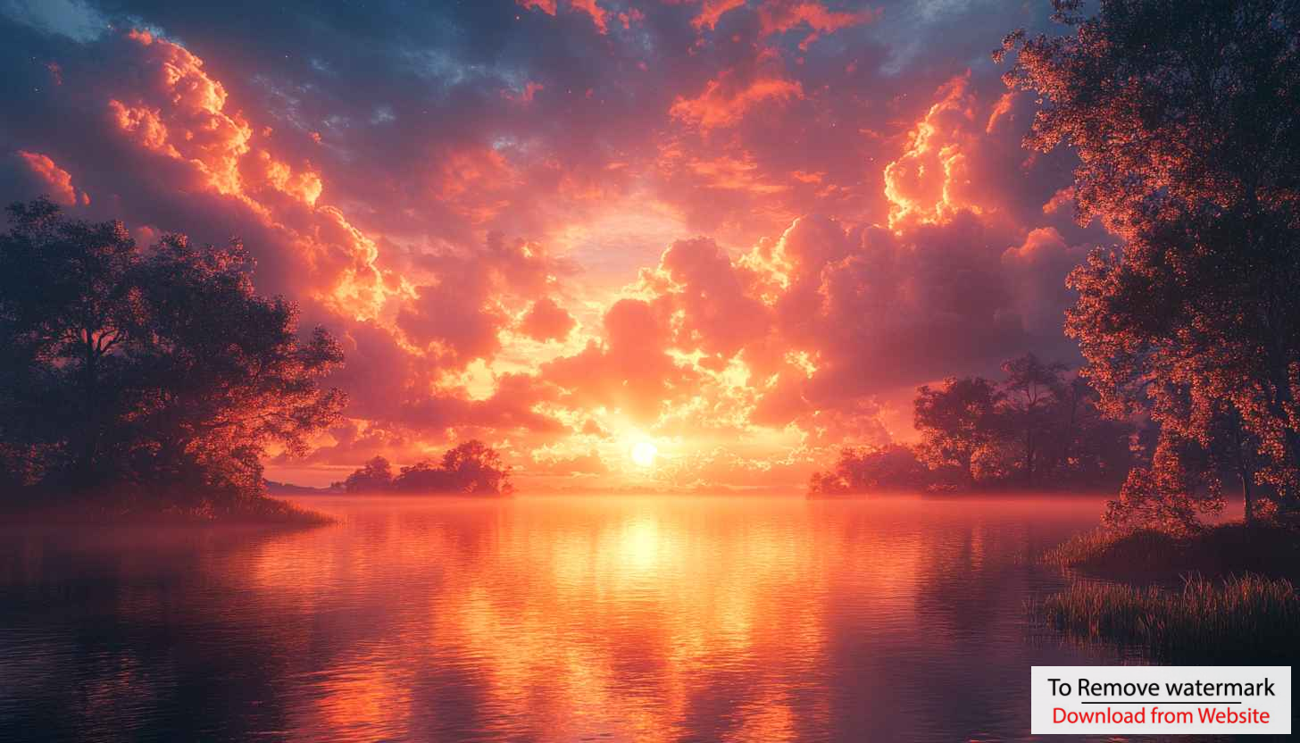 Fiery Sunset Landscape Lake Reflection Free Mobile Wallpaper Fiery Sunset Landscape Lake Reflection Free Mobile Wallpaper