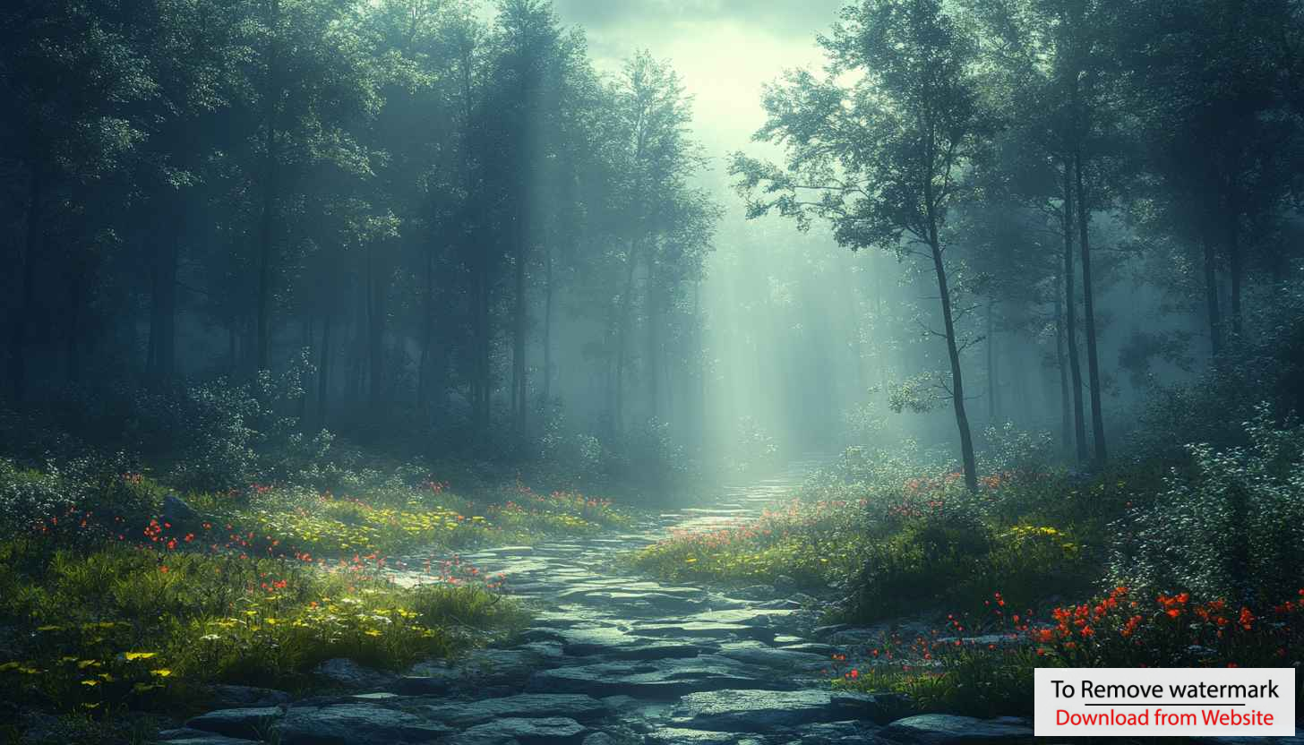 Mystical Forest Path Mobile Wallpaper - Foggy Woods Background Mystical Forest Path Mobile Wallpaper - Foggy Woods Background
