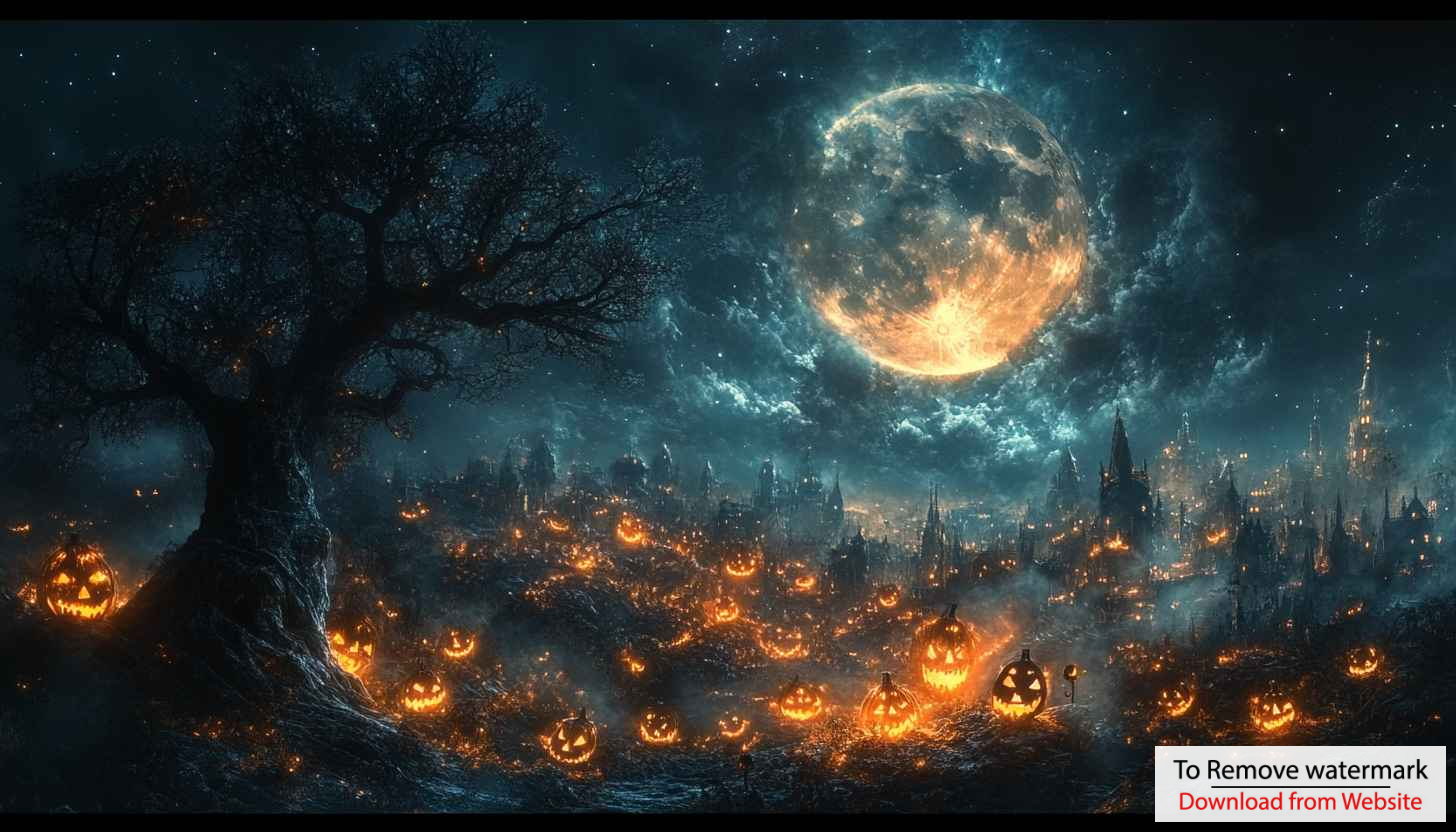 Spooky Halloween Night Mobile Wallpaper, Pumpkin Patch 4K Desktop Background Spooky Halloween Night Mobile Wallpaper, Pumpkin Patch 4K Desktop Background