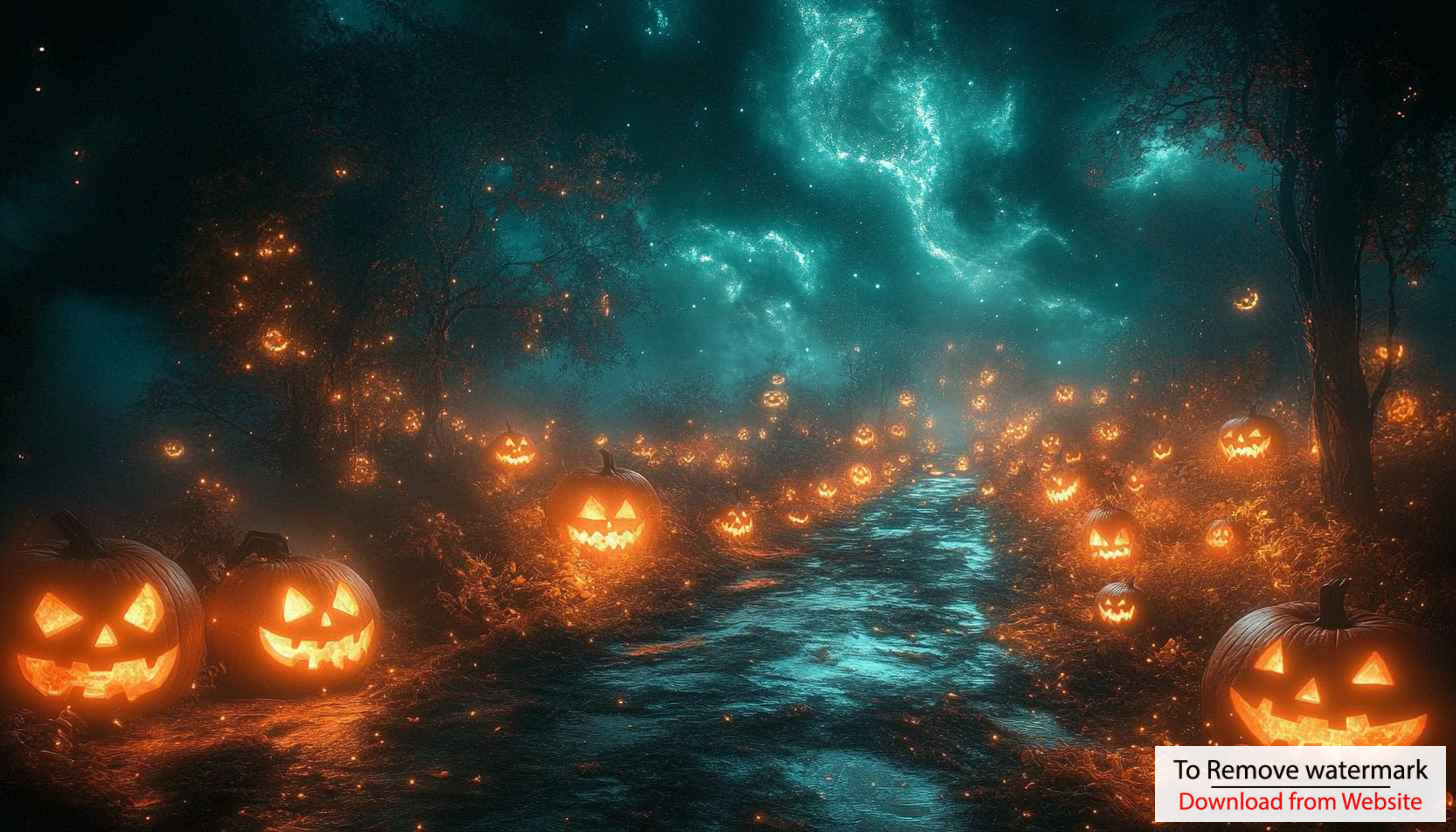 Spooky Halloween Pumpkin Path 4K Desktop Background Wallpaper Spooky Halloween Pumpkin Path 4K Desktop Background Wallpaper