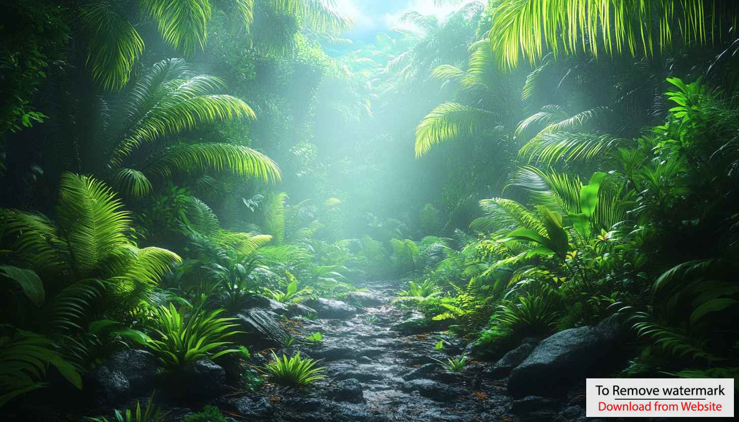 Lush Green Tropical Rainforest Mobile Wallpaper, Forest Path Background