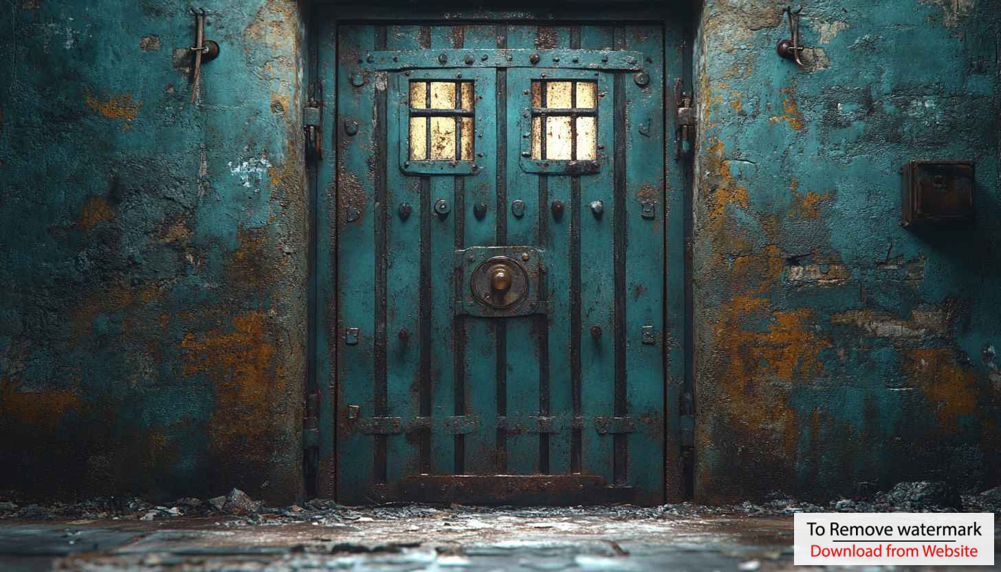 Distressed Teal Dungeon Door Mobile Background - Free 4K Wallpaper