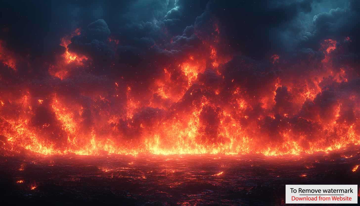 Inferno Ocean 4K Wallpaper - Fiery Dark Fantasy Desktop Background Inferno Ocean 4K Wallpaper - Fiery Dark Fantasy Desktop Background