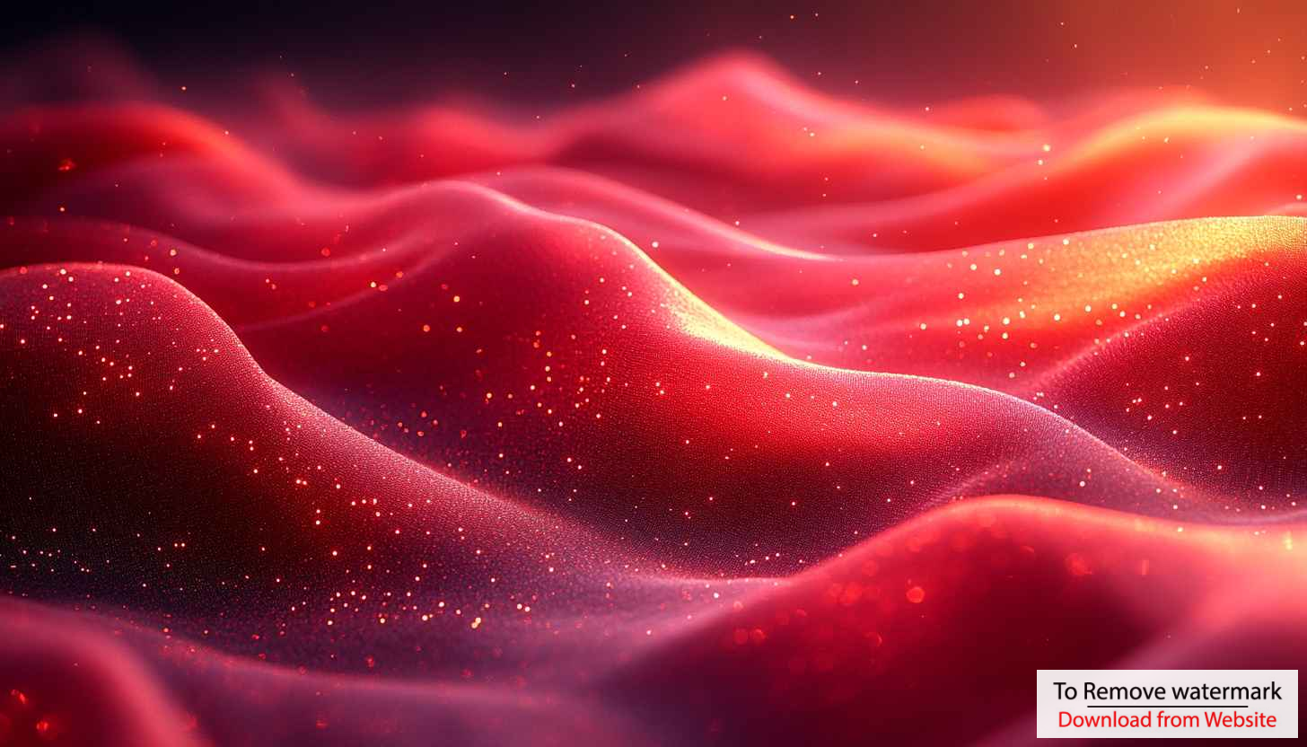 Abstract Red Waves Glittering Particle Effect 4K Desktop Wallpaper