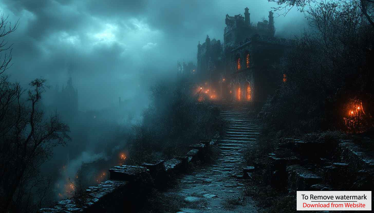 Spooky Castle Wallpaper 4K Desktop Background Free Dark Fantasy Theme
