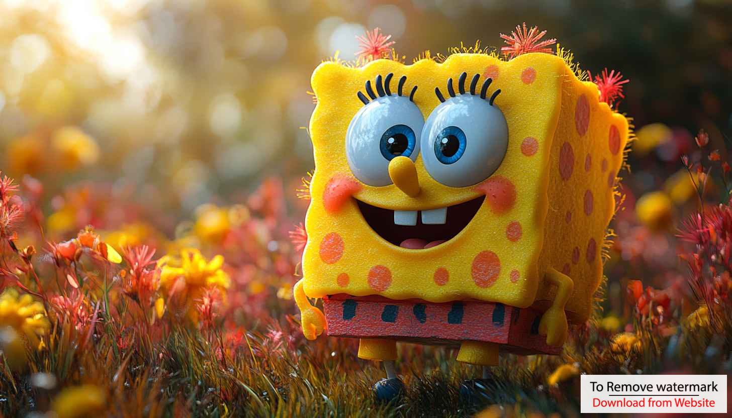Spongebob Squarepants Springtime Desktop Wallpaper 4K Animated Cartoon Background