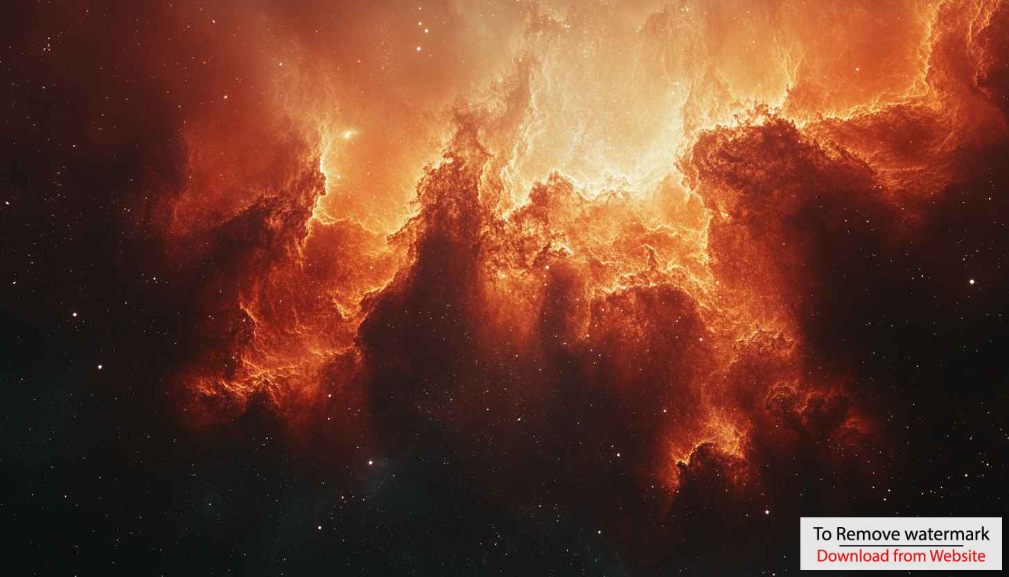 Orange Nebula Galaxy Space Art 4K Desktop Wallpaper Free