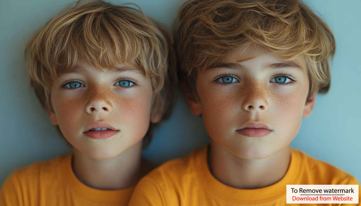 Twin Boys Portrait Photo 4K Background, Freckled Children Wallpaper Twin Boys Portrait Photo 4K Background, Freckled Children Wallpaper