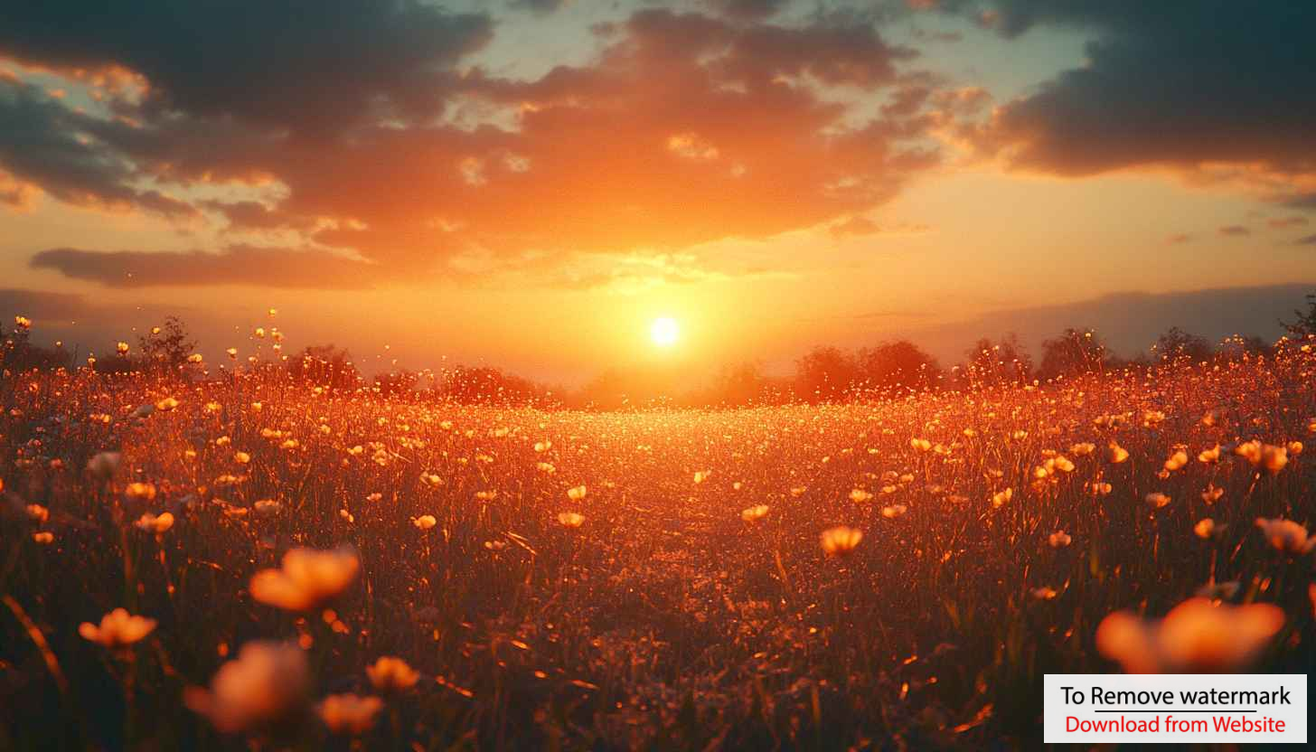 Orange Sunset Flower Field Wallpaper Free Mobile Desktop Background Orange Sunset Flower Field Wallpaper Free Mobile Desktop Background