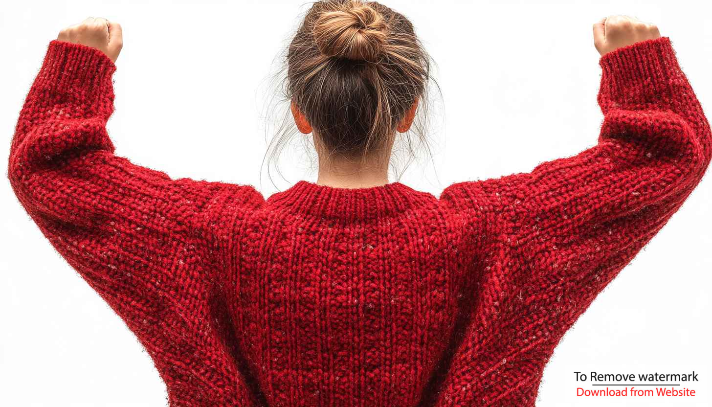 Girl In Red Sweater Mobile Wallpaper, Free Back View Image Girl In Red Sweater Mobile Wallpaper, Free Back View Image