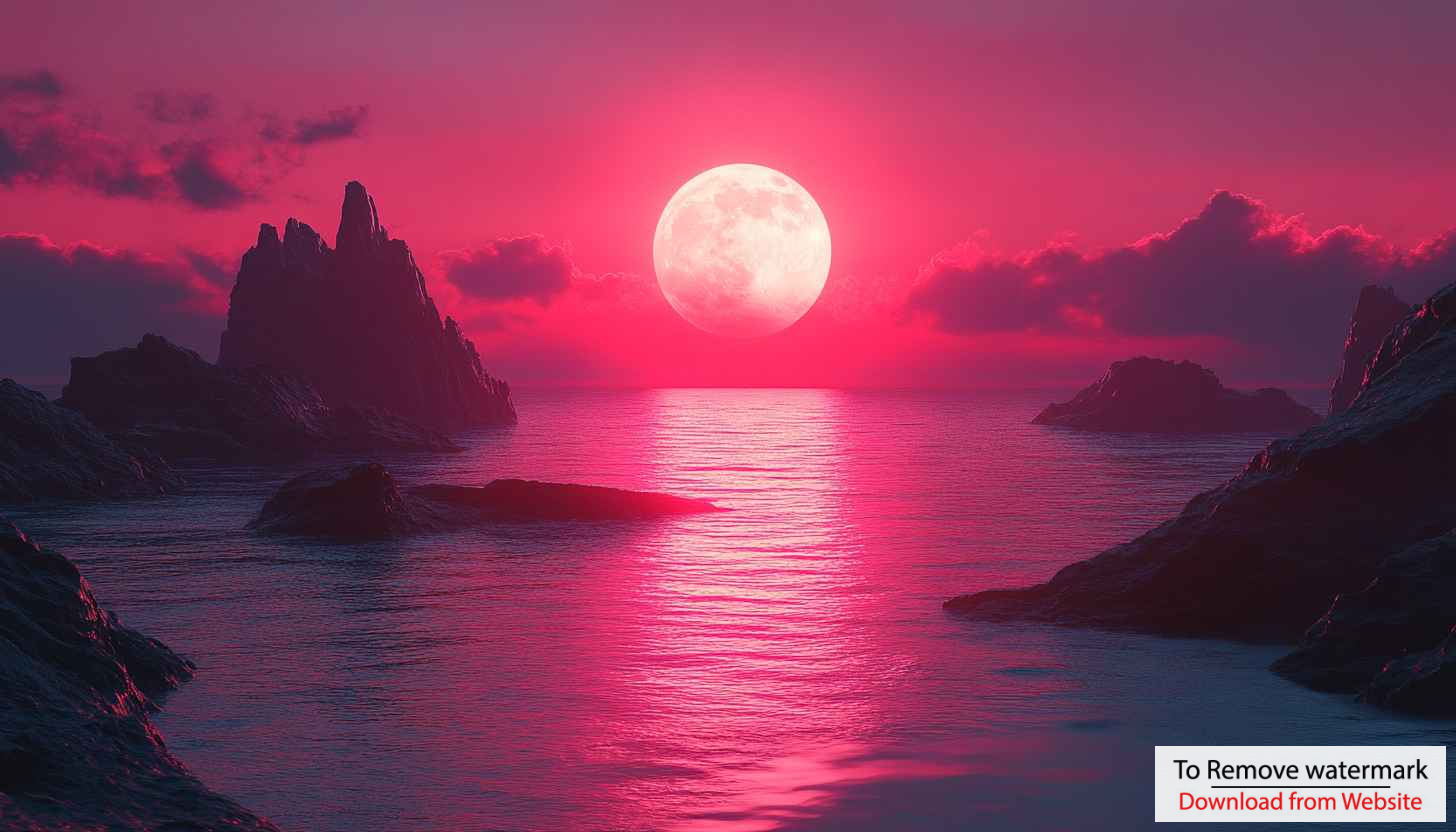 Full Moon Over Ocean 4K Desktop Background Aesthetic Wallpaper Full Moon Over Ocean 4K Desktop Background Aesthetic Wallpaper