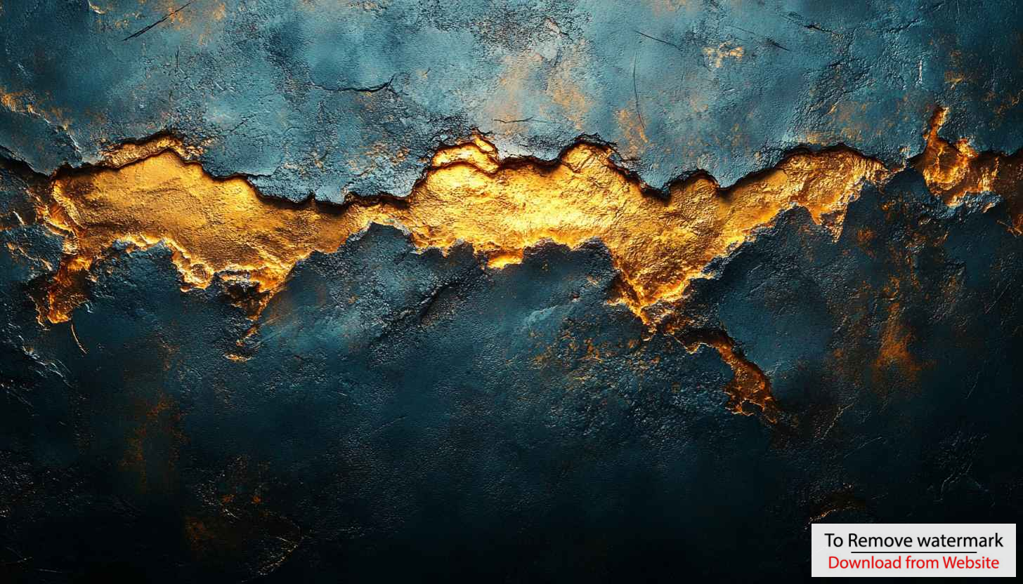 Abstract Golden Texture Wallpaper: Teal and Gold 4K Desktop Background