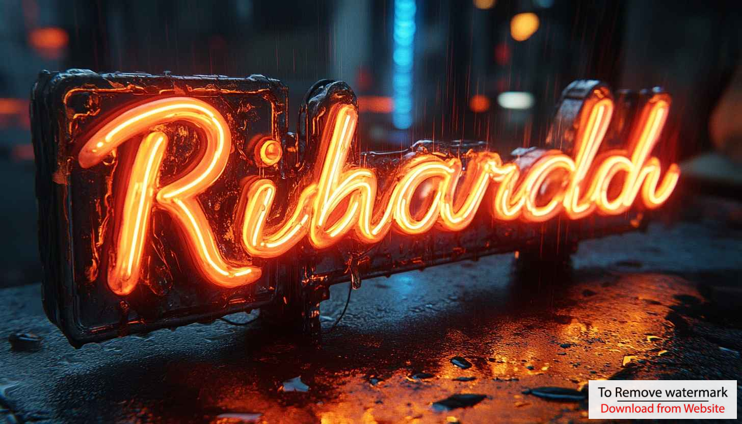 Rihardd Neon Sign 4K Wallpaper for Desktop Background