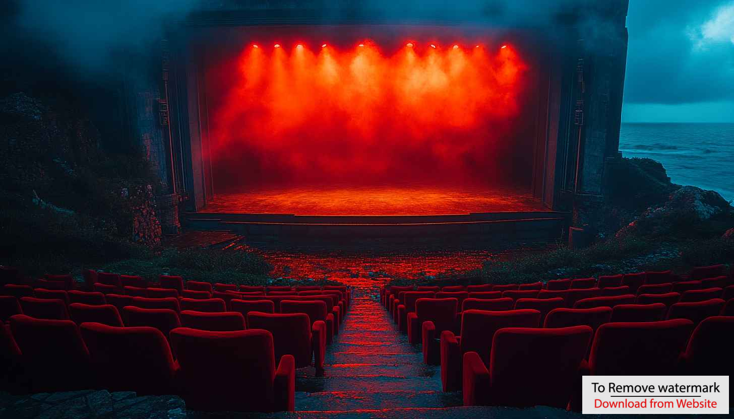 Dramatic Theatre Stage Red Lighting HD Desktop Mobile Background Dramatic Theatre Stage Red Lighting HD Desktop Mobile Background