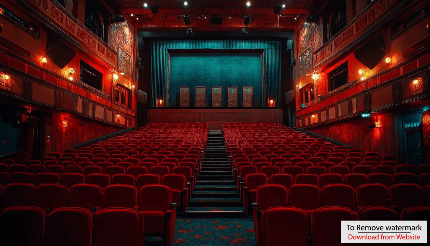 Vintage Movie Theater Interior Wallpaper, Classic Stage Background 4K Vintage Movie Theater Interior Wallpaper, Classic Stage Background 4K