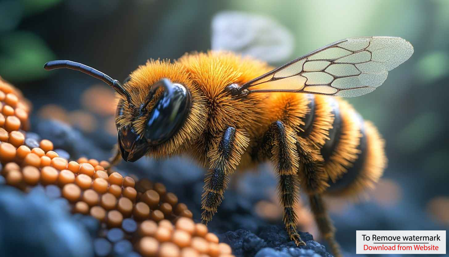 Detailed Honey Bee Macro Wallpaper for Desktop Mobile Background Detailed Honey Bee Macro Wallpaper for Desktop Mobile Background