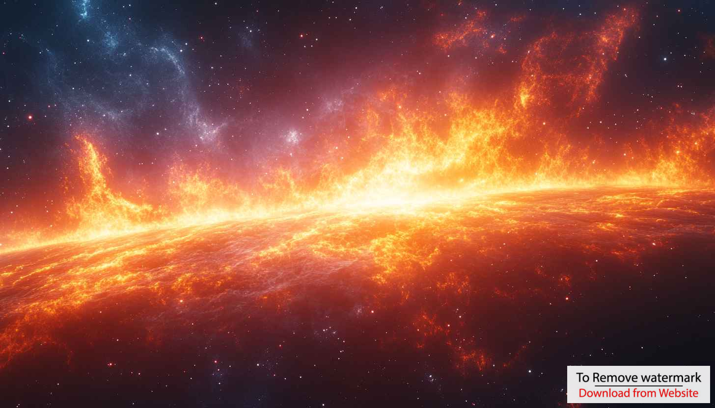 Fiery Cosmic Nebula Mobile Background, Space Galaxy Wallpaper 4K