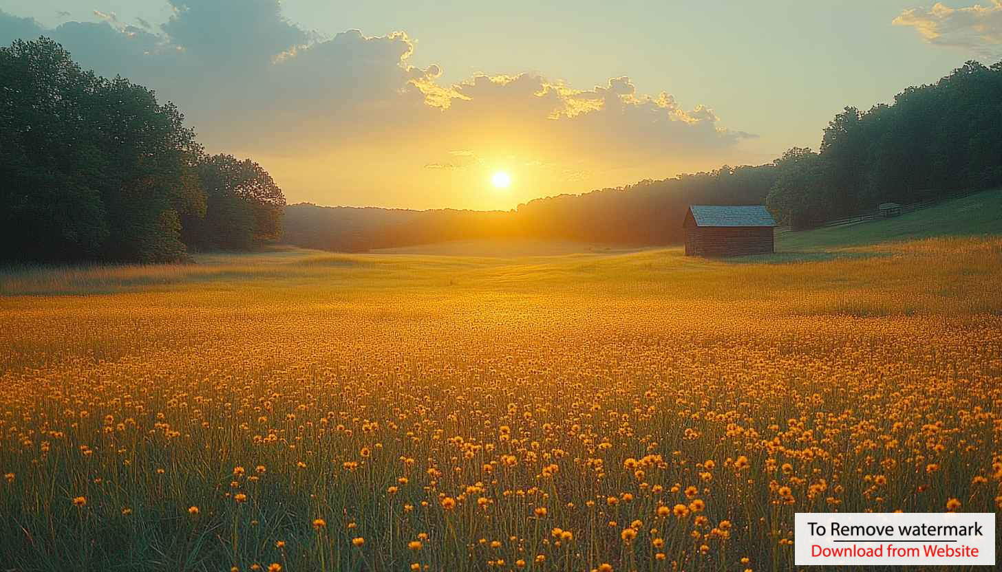 Golden Sunset Field Mobile Wallpaper, Meadow Flowers 4K Background Golden Sunset Field Mobile Wallpaper, Meadow Flowers 4K Background