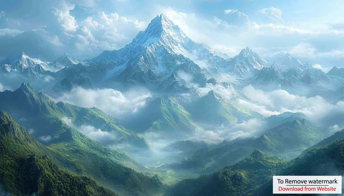 Snowy Mountain Peaks Desktop Background - Free Landscape Wallpaper