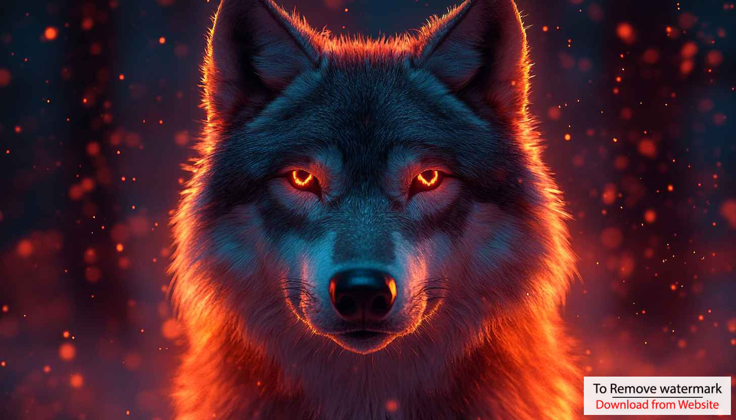Glowing Wolf 4K Wallpaper - Fierce Eyes Desktop Background Glowing Wolf 4K Wallpaper - Fierce Eyes Desktop Background