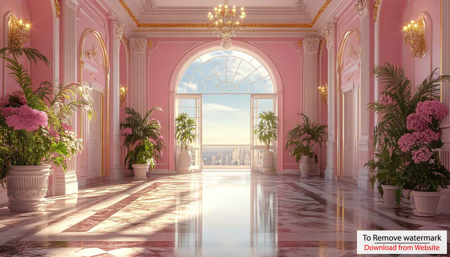 Pink Palace Aesthetic Mobile Wallpaper, Luxury Interior Design Background
