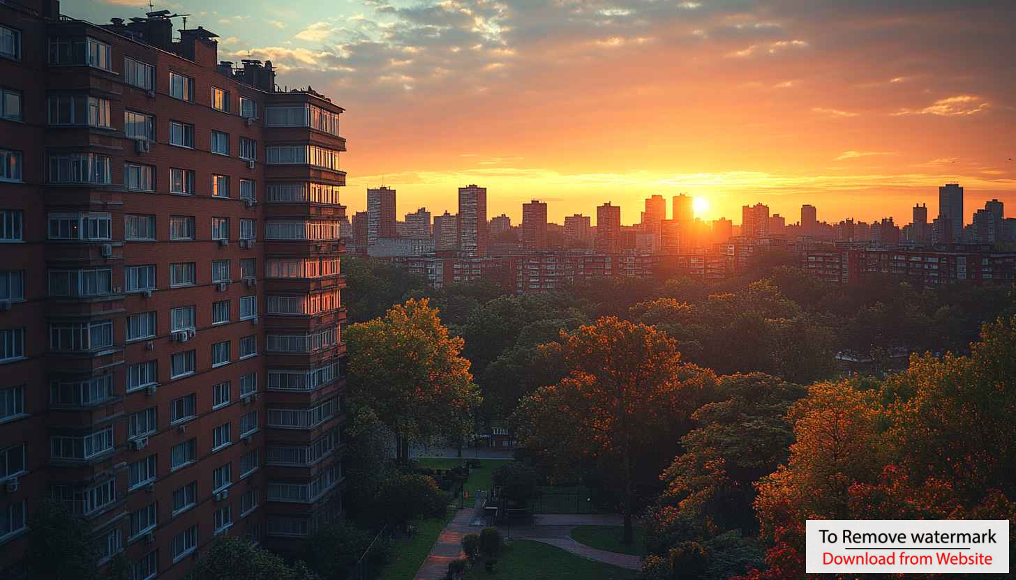 Warm Sunset Cityscape Wallpaper For Desktop, Free Mobile Backgrounds