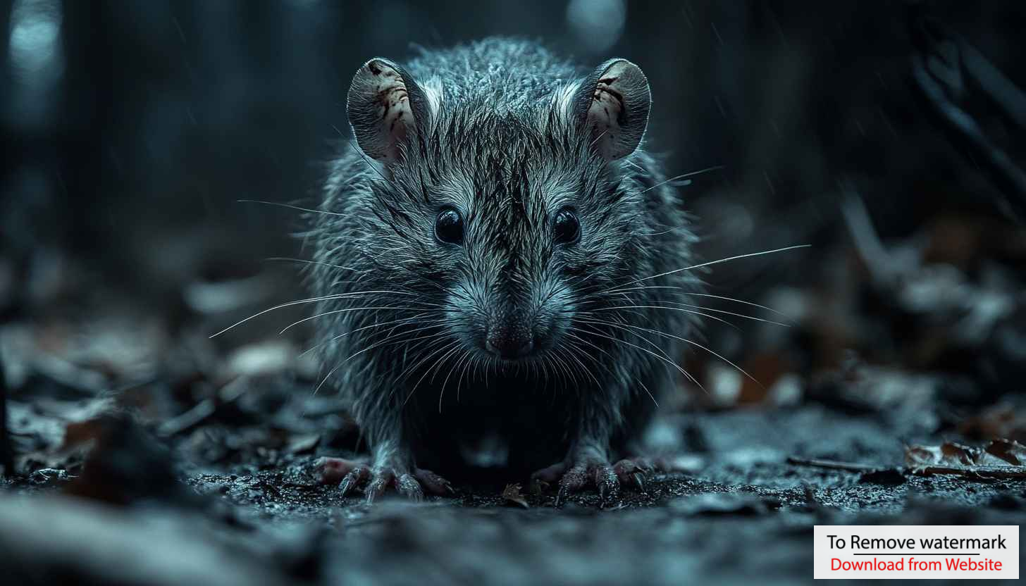 Cute Rat Portrait Mobile Wallpaper - Dark Aesthetic Background