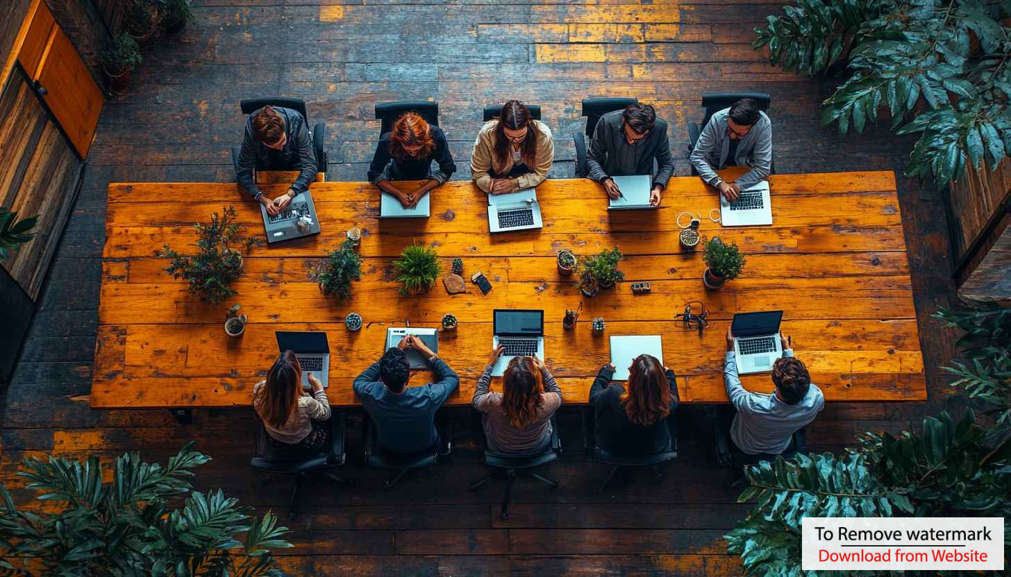 Office Team Meeting 4K Desktop Background, Business Teamwork Wallpaper