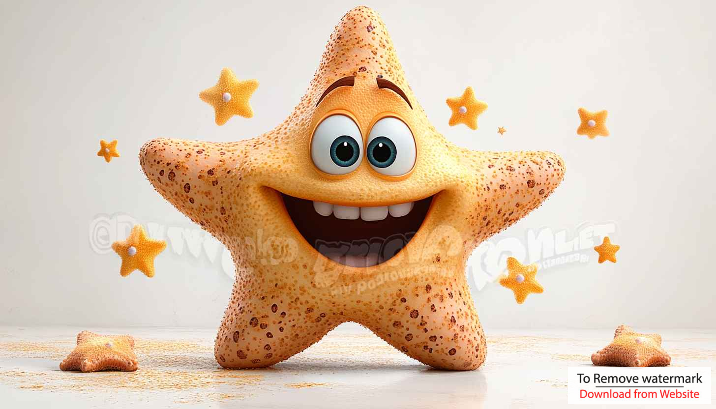 Smiling Cartoon Starfish Wallpaper, Animated Character 4K Mobile Background Smiling Cartoon Starfish Wallpaper, Animated Character 4K Mobile Background