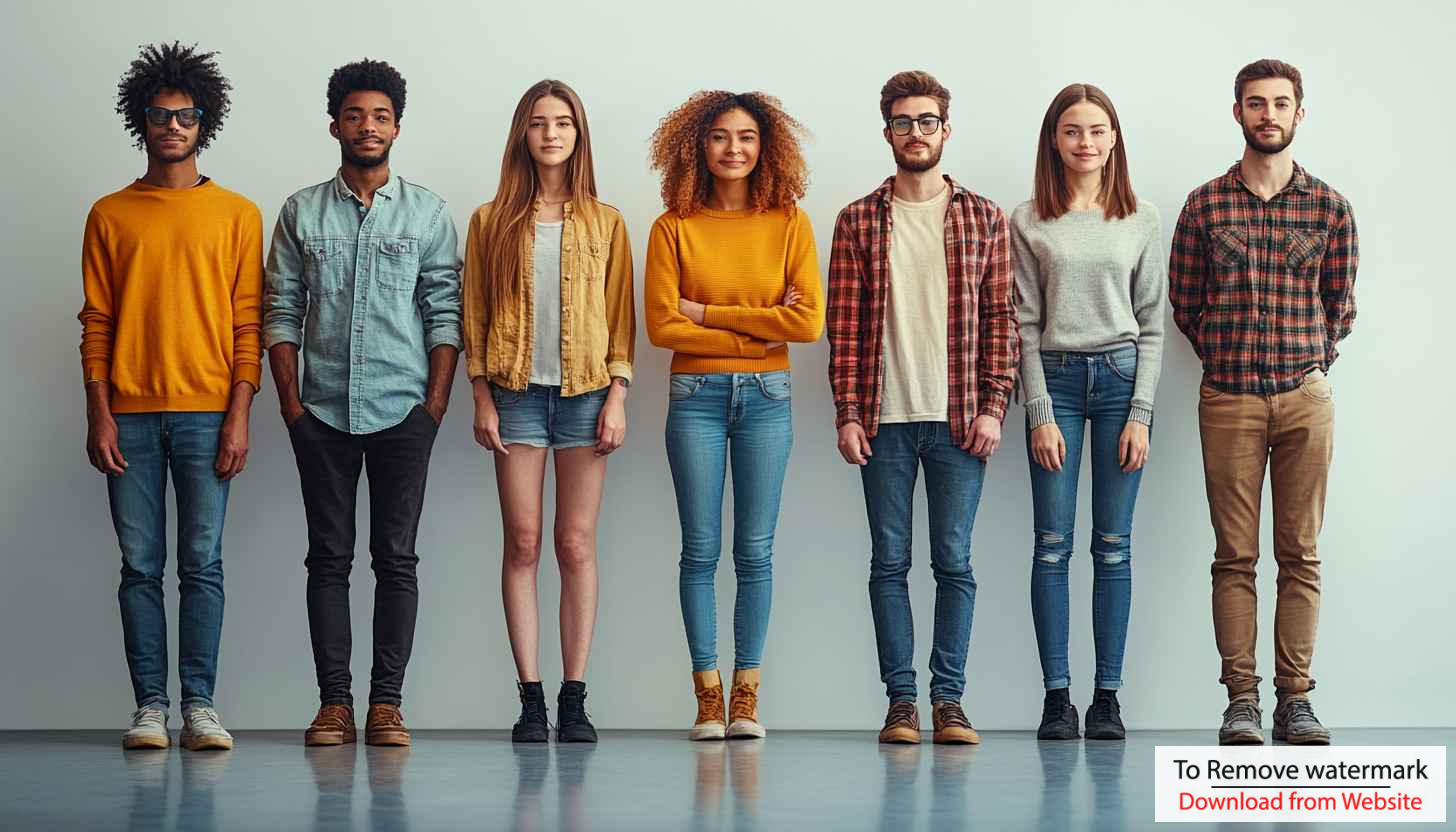 Diverse Group Portrait Wallpaper, Fashion, Casual Style, No Sign Up