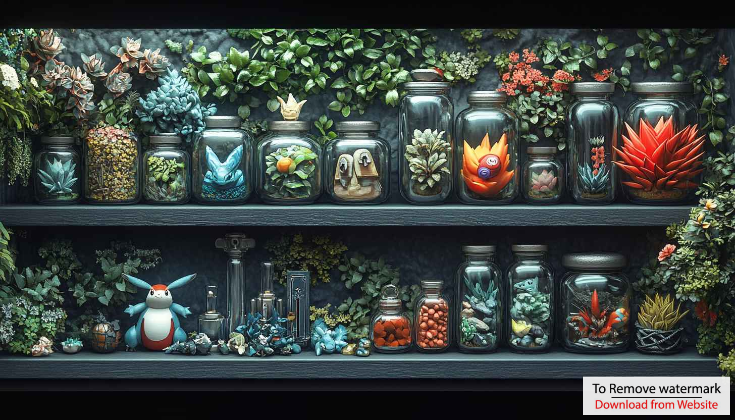 Shelved Jars Terrarium Garden Mobile Wallpaper and Desktop Backgrounds