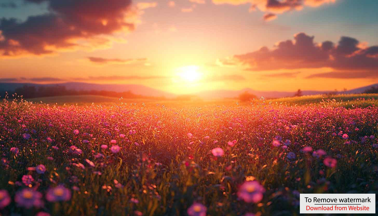 Floral Field Sunset 4K Desktop Wallpaper, Free Mobile Background Floral Field Sunset 4K Desktop Wallpaper, Free Mobile Background