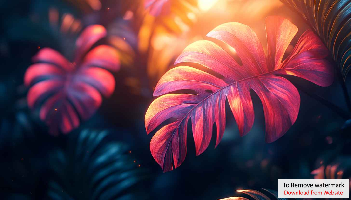 Tropical Leaf Wallpaper Red Purple Pink Aesthetic Desktop Background 4K Tropical Leaf Wallpaper Red Purple Pink Aesthetic Desktop Background 4K