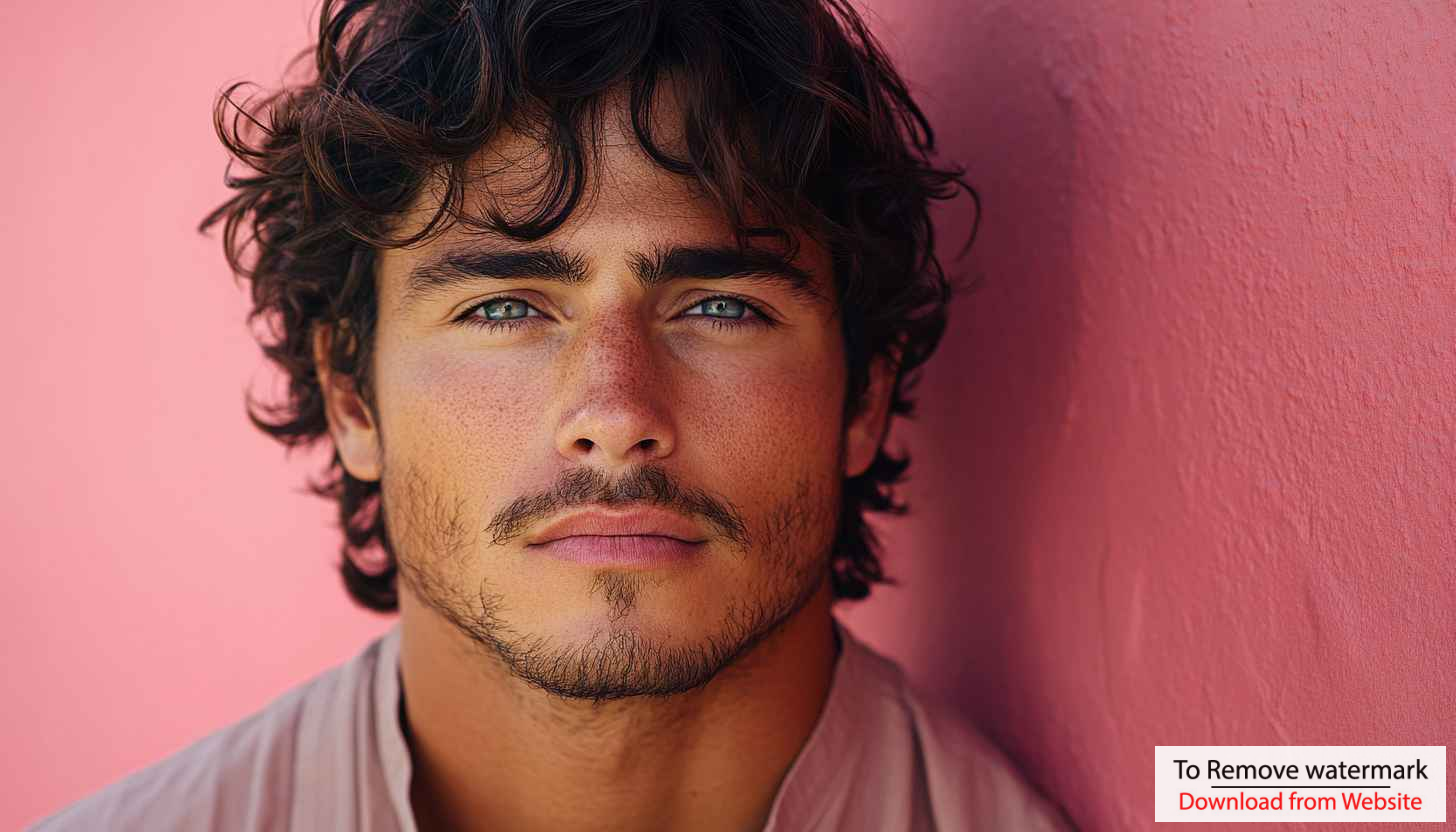 Handsome Man Portrait on Pink Wall 4K Desktop Wallpaper